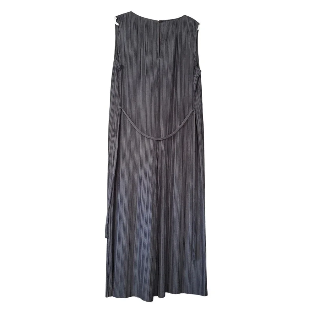 J. Jill Pure Jill Women's XL Pleated Jumpsuit NEW Wide Leg Black Pearl Lagenlook - Picture 3 of 9